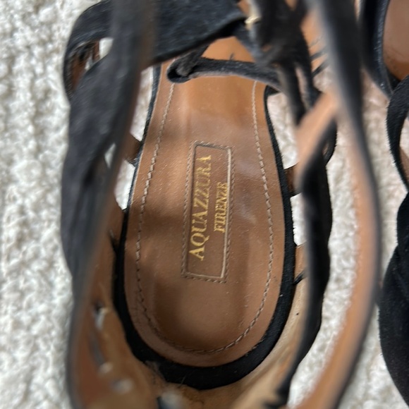 Aquazzura Black Suede Lace up Pumps main image 2